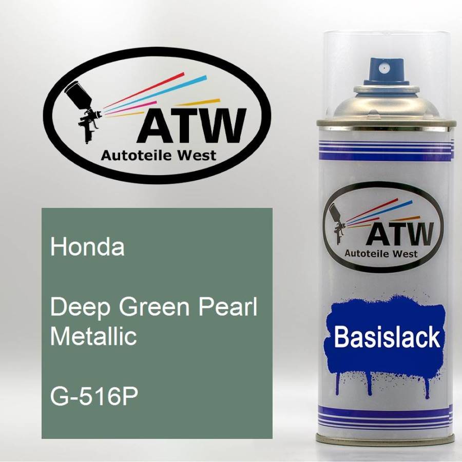 Honda, Deep Green Pearl Metallic, G-516P: 400ml Sprühdose, von ATW Autoteile West.